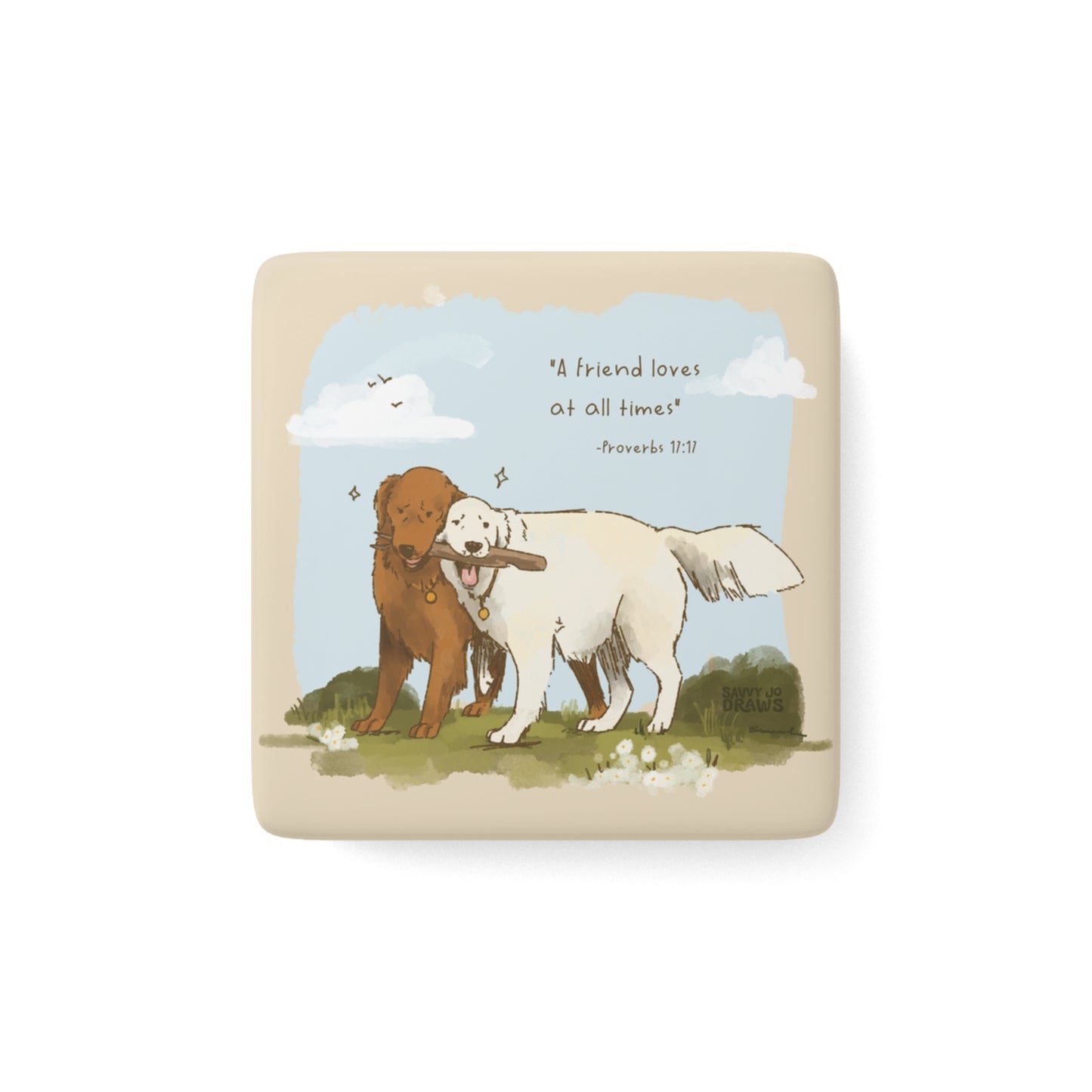 Porcelain Magnet, Square